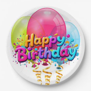 Geburtstagsballons Pappteller