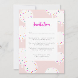 Geburtstagsballons Rosa Einladungskarte Einladung