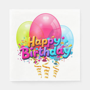 Geburtstagsballons Serviette