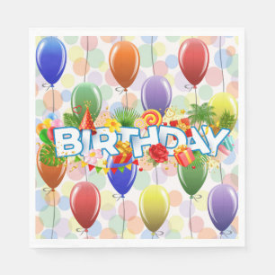 Geburtstagsballons Serviette