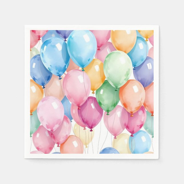 Geburtstagsballons Serviette (Vorderseite)