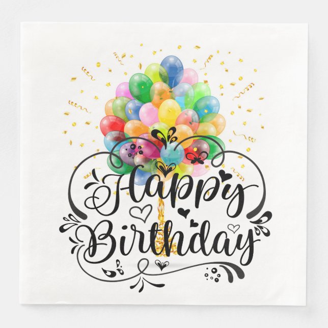Geburtstagsballons Serviette (Vorderseite)