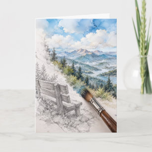 Geburtstagsbank mit Blick auf das Bergtal Karte