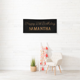 Geburtstagsbanner, Black Gold Happy Geburtstag Vin Banner