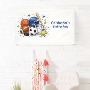 Geburtstagsbanner für Jungen - Sport Willkommen Banner