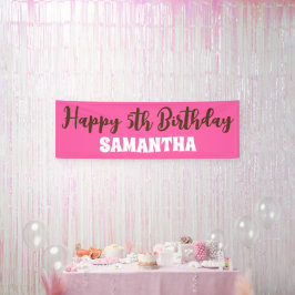 Geburtstagsbanner, Pink Happy 5. Geburtstagssigne Banner