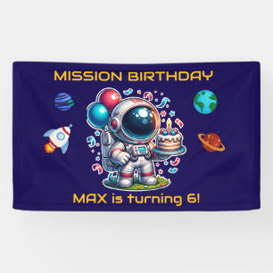 Geburtstagsbanner Weltraumforscher Astronaut Junge Banner