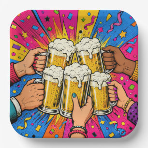 Geburtstagsbier Prost Pop Art Pappteller