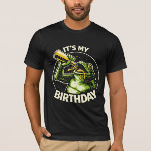 Geburtstagsbier saufender Frosch T-Shirt