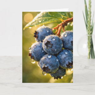 Geburtstagsblaubeeren mit Regentropfen Karte