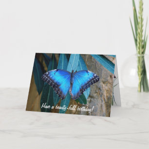 Geburtstagsblauer Gemeiner Morpho-Schmetterling Karte