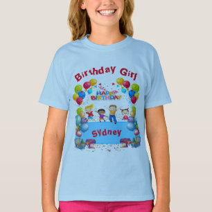 Geburtstagsblaues Thema Kinder- T-Shirt