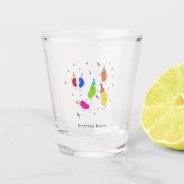 Geburtstagsbohnen Glas, süße Geburtstagsfeier Schnapsglas