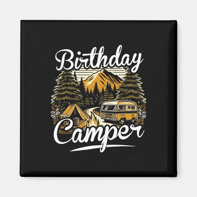 Geburtstagscamper Camping Magnet (Vorne)