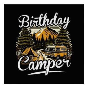 Geburtstagscamper Camping Poster