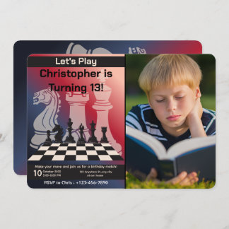 Geburtstagschach-Party Einladung - individuelles B