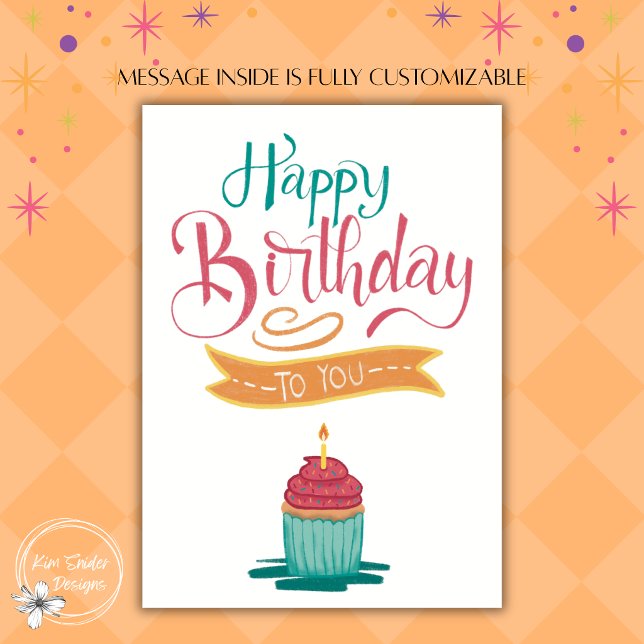 Geburtstagscupcake handschriftlich karte (Von Creator hochgeladen)