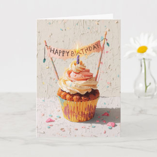 Geburtstagscupcake-Malerei  Karte