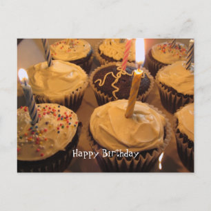 Geburtstagscupcake mit Kerzen Postkarte