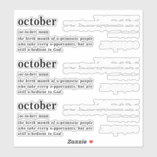 Geburtstagsdefinition Oktober Aufkleber