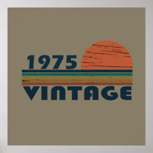 Geburtstagsdesign aus dem Jahr 1975 Vintage Poster