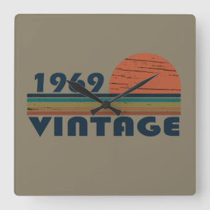 Geburtstagsdesign für 1969 Jahrgang Quadratische Wanduhr