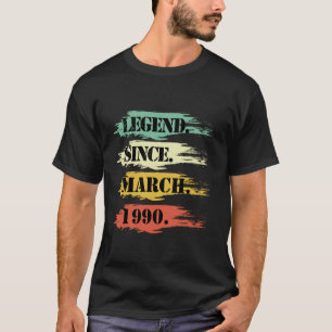 Geburtstagsdesign Legendär seit März 1990 Retro T-Shirt