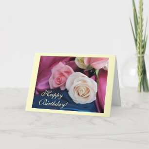 Geburtstagseide und Rose Karte