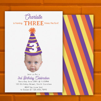 Geburtstagseinladung 3. Drei Geburtstag Baby Gesic Einladung