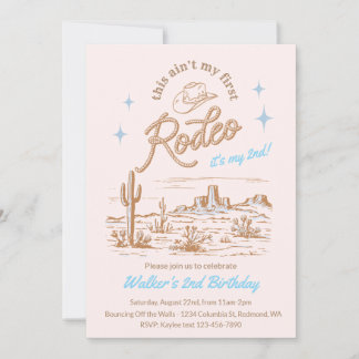 Geburtstagseinladung Blue Ain't My First Rodeo Einladung