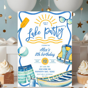 Geburtstagseinladung Blue Boy Lake Party Einladung