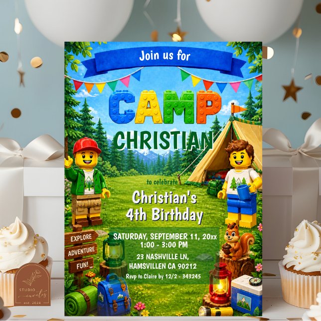 Geburtstagseinladung Bricks Camp Junge Einladung (Von Creator hochgeladen)