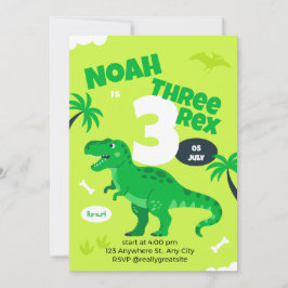 Geburtstagseinladung Dinosaurier 3. für Jungen Einladung