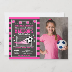Geburtstagseinladung Foto Mädchen Fußball Einladung