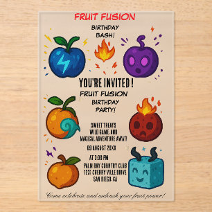 Geburtstagseinladung Fruit Fusion   Bunt  Acryleinladungen