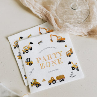Geburtstagseinladung für Baulastwagen Serviette