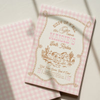 Geburtstagseinladung für Cowgirls mit rosa Gingham