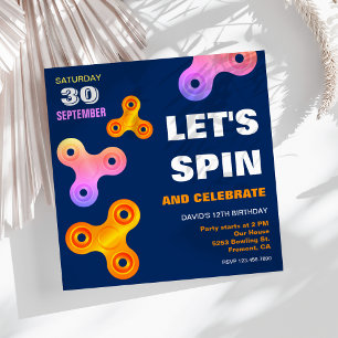 Geburtstagseinladung für Fidget Spinner Party Einladung