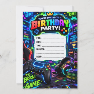 Geburtstagseinladung für Gaming-Partys | Für jedes Einladung