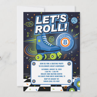 Geburtstagseinladung für Jungen zum Rollschuhlaufe