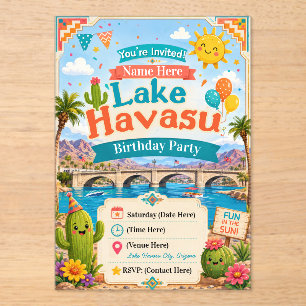 Geburtstagseinladung für Kinder Lake Havasu Acryleinladungen