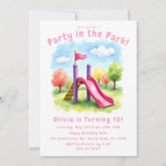 Geburtstagseinladung für Kinder - Party im Park Einladung