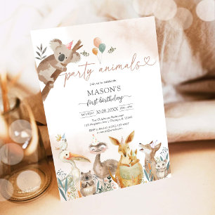 Geburtstagseinladung für Kinder - Party-Tiere Einladung