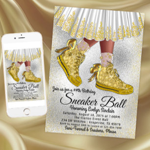 Geburtstagseinladung für Mädchen-Sneaker-Ball Einladung