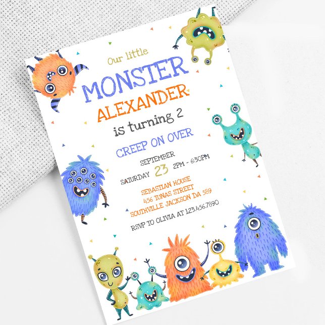 Geburtstagseinladung für Monsterjungen Einladung (Von Creator hochgeladen)