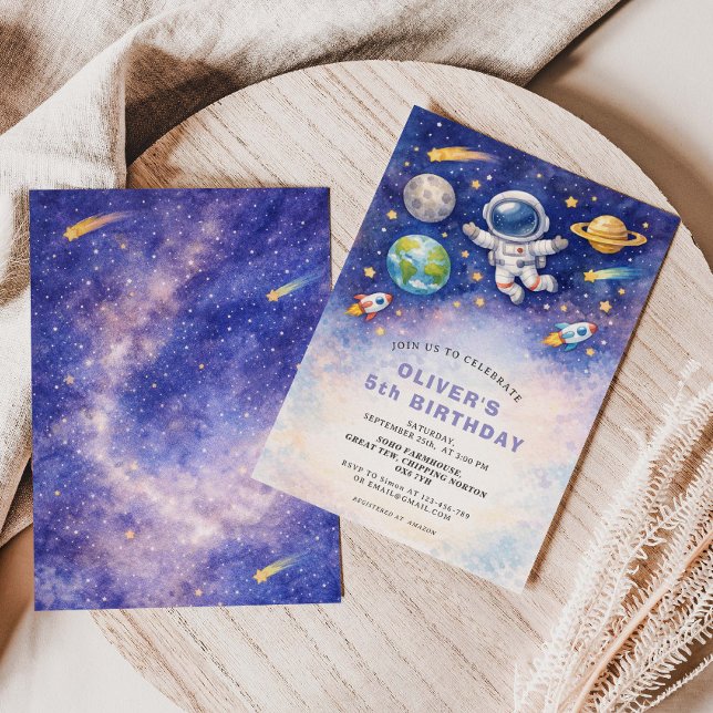 Geburtstagseinladung für Weltraum-Galaxie-Jungen Einladung (Von Creator hochgeladen)