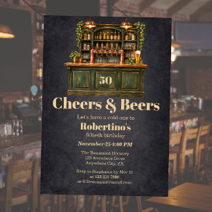 Geburtstagseinladung Herren Vintage Pub Cheers & B Einladung