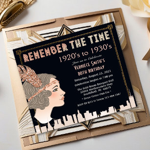 Geburtstagseinladung im Stil der Roaring Twenties Einladung