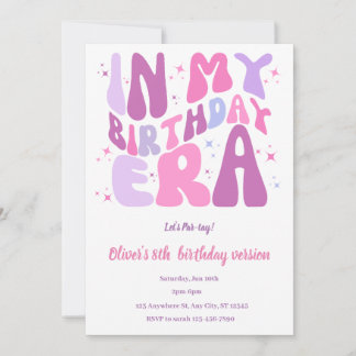 Geburtstagseinladung in meiner Ära rosa Geburtstag Einladung