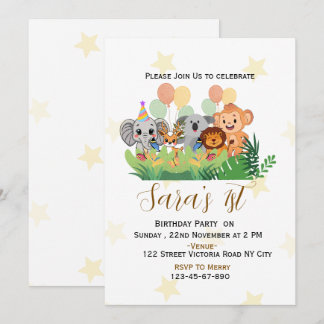 Geburtstagseinladung Kids Jungle Safari Party Einladung